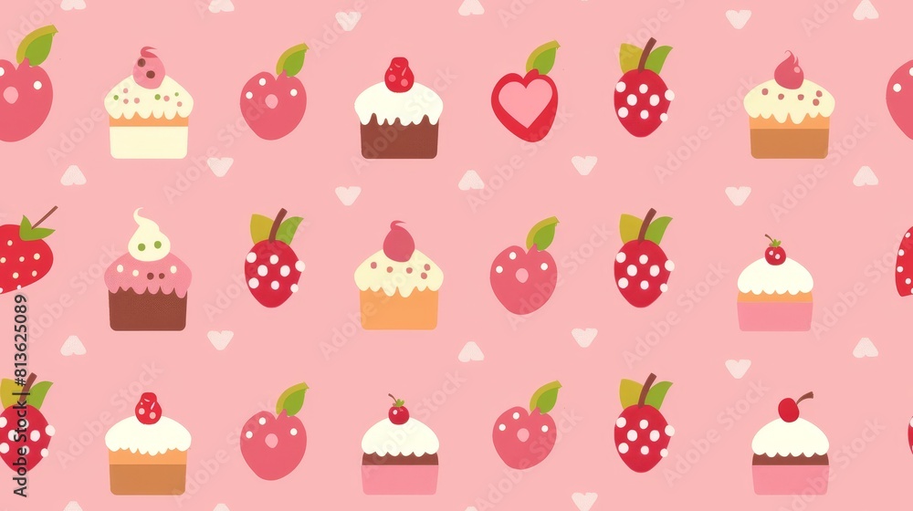 Pixel art seamless pattern of donuts, cakes, and cupcakes. Pixel art seamless pattern of donuts, cakes, and cupcakes.