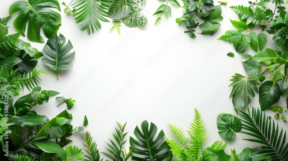 greenery surrounding white background greenery surrounding white background