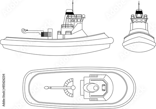 vector illustration sketch design image of marine vehicle patrol ship guarding marine waters