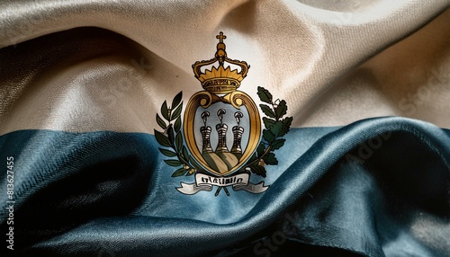 Fabric and Wavy Flag of San Marino