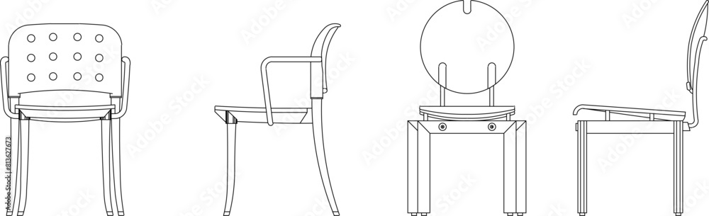 vector illustration of a sketch of a work desk chair design for office employees vector illustration of a sketch of a work desk chair design for office employees