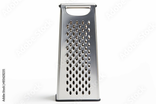 Textured Metal grater isolated on white. Kitchen object handle steel cooking. Generate Ai