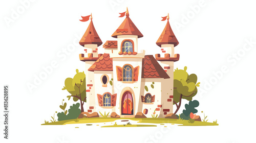 Cute fairytale home medieval castle. Small tiny fairy photo