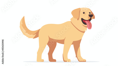 Cute happy dog standing with tongue out. Adorable dog