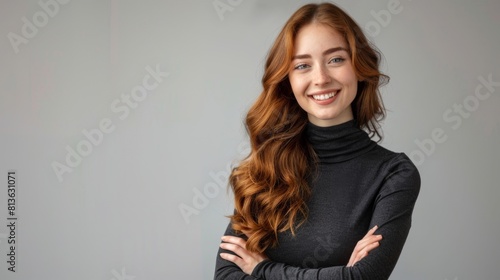 A Cheerful Woman with Red Hair