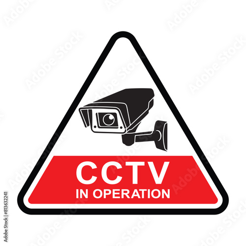 Security camera icon, video surveillance, cctv sign. Triangle indicating camera operation. Surveillance camera,monitoring, safety home protection system. Fixed CCTV, Security Camera Icon Vector