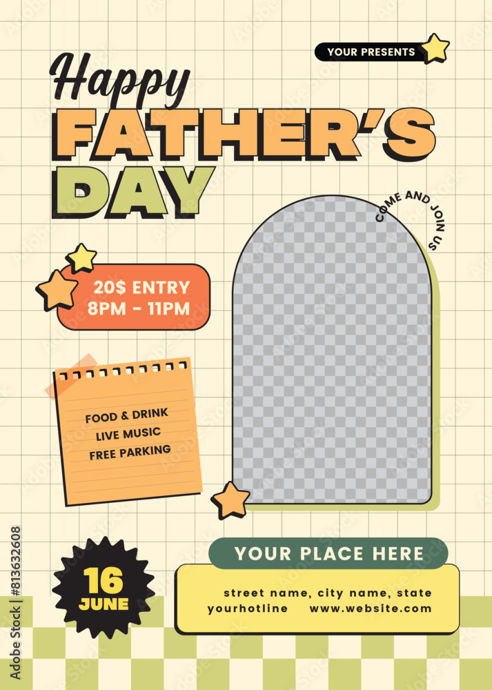 Naklejka premium Father's Day Flyer