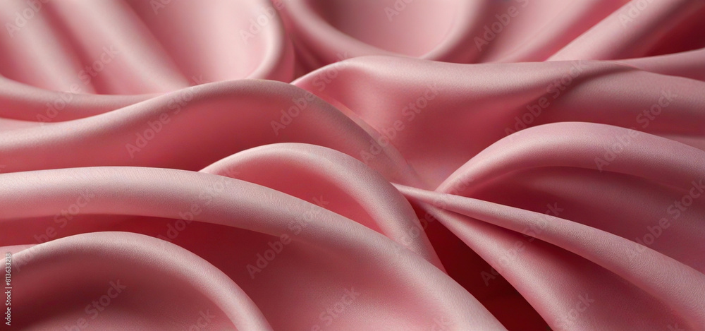 Obraz premium Pink fabric texture background, Rainbow waves of silk fabrick texture