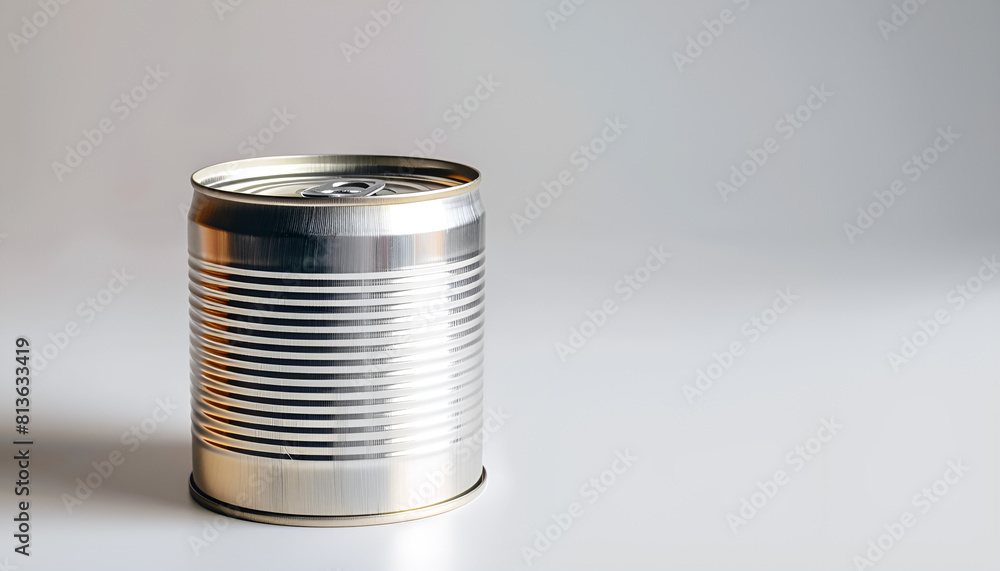 One closed tin can isolated on white One closed tin can isolated on white