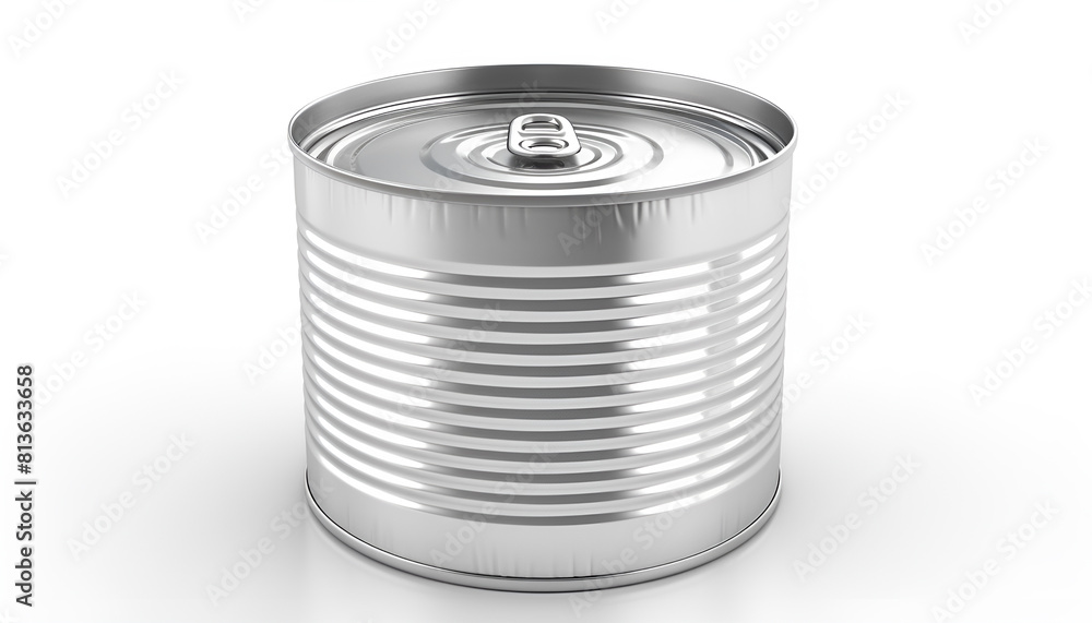 One closed tin can isolated on white One closed tin can isolated on white