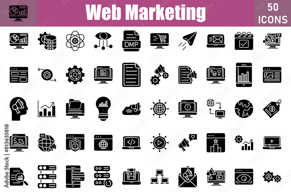 Web marketing Icons Set.Web and mobile icons.Vector illustration Web marketing Icons Set.Web and mobile icons.Vector illustration