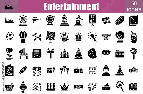 Entertainment Icons Set.Web and mobile icons.Vector illustration photo