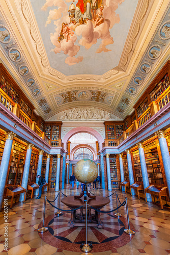 The library of the UNESCO world heritage site Benedictine monastery Pannonhalma Archabbey