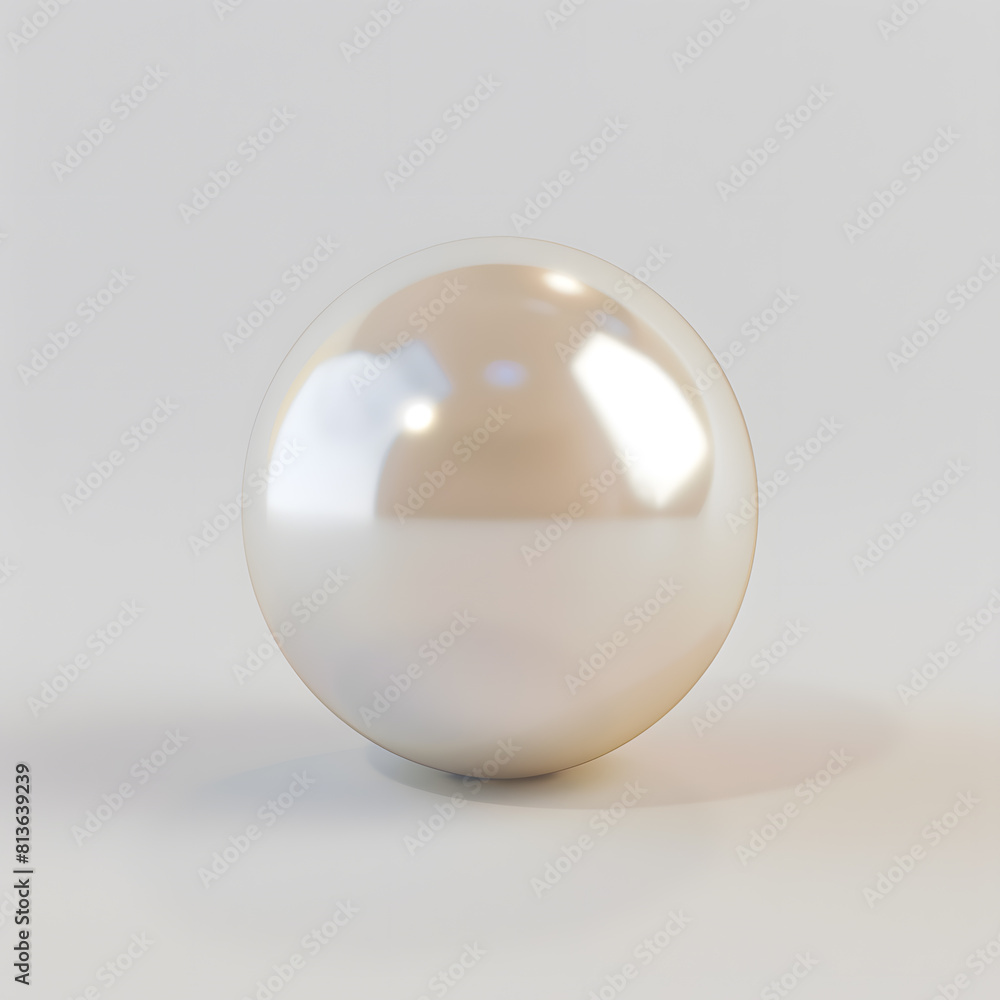 White shining pearl isolated on white background White shining pearl isolated on white background