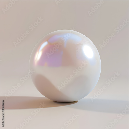 White shining pearl isolated on white background