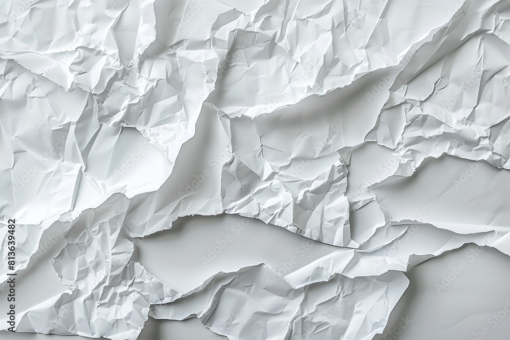 Abstract white background with crumpled paper texture and empty space for text or design Abstract white background with crumpled paper texture and empty space for text or design