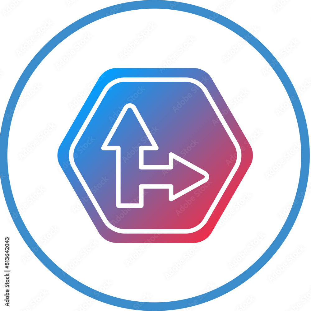 Vector Design Side Road Right Icon Style Vector Design Side Road Right Icon Style