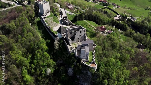 Celje Castle drone footage at midday photo