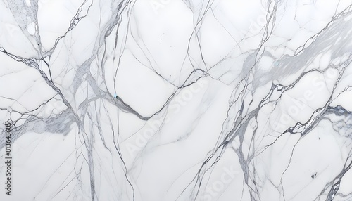 Detailed close-up view of a pristine white marble wall, showcasing the intricate veining and smooth surface texture
