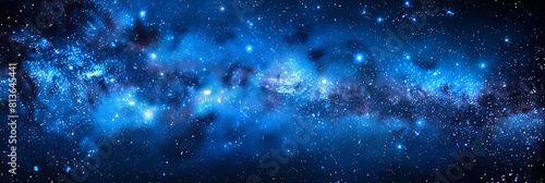 A blue sky with stars and a galaxy © JVLMediaUHD