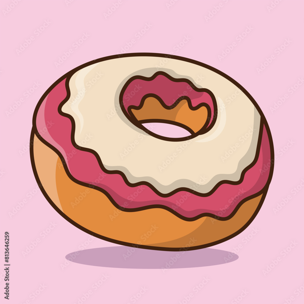 Donut Food Cheese Sweet Cream Cartoon Vector Icon Illustration Food Object Icon Concept Isolated Flat Donut Food Cheese Sweet Cream Cartoon Vector Icon Illustration Food Object Icon Concept Isolated Flat