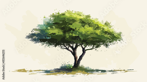 Drawn tree on white backgroundd Vector style vector
