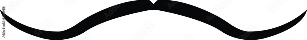 Mustache. Black silhouette of adult man mustaches. Symbol of Father day. Vector illustration. Moustache for men face
