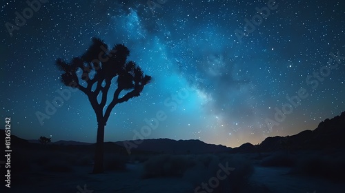 The starry night sky is a beautiful sight to behold. photo