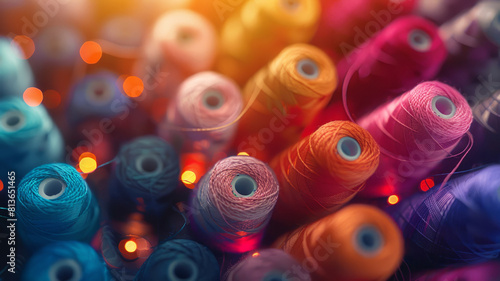 Spools of colorful thread.