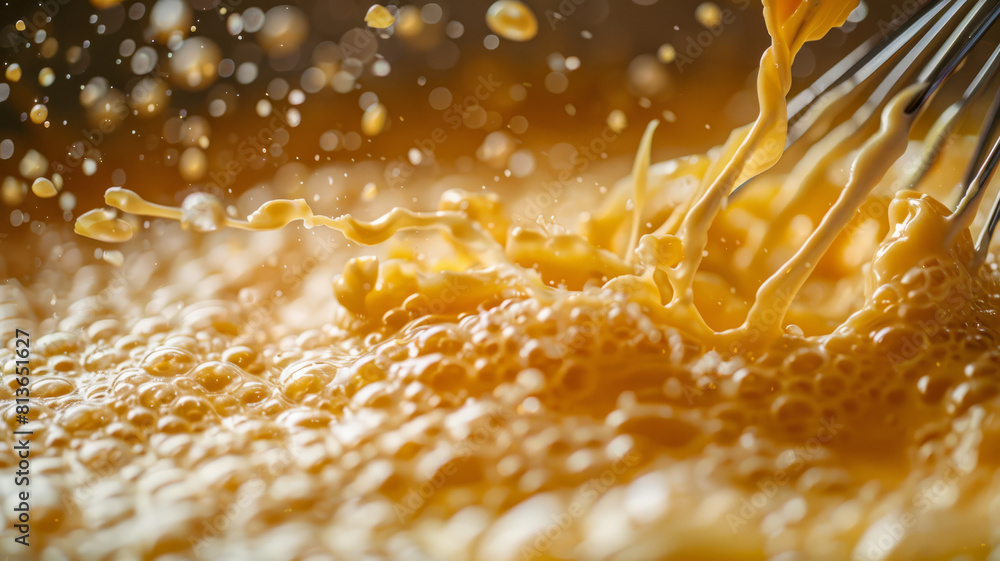 Close-up of whisk in batter Close-up of whisk in batter