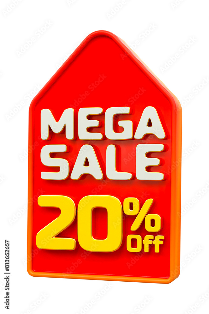 Obraz premium 3d sales discount Number 20 percentage price tag for discount sale promotion concept by 3d render