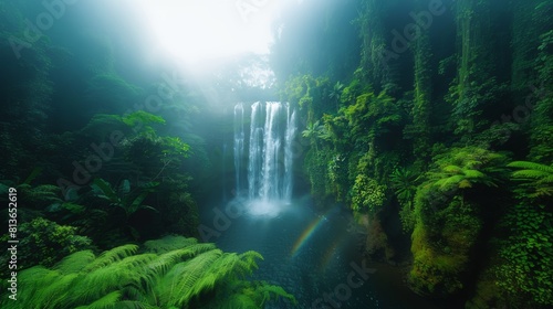 Mystical Aling-Aling Waterfall Surrounded by Lush Jungle in Bali  Indonesia
