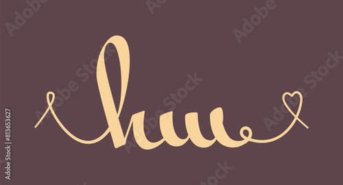 HM initial wedding monogram calligraphy vector illustration. Hand drawn lettering h and m love logo design for valentines day poster, greeting card