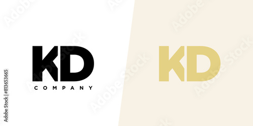 Letter K and D, KD logo design template. Minimal monogram initial based logotype. photo