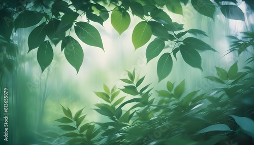 Lush Foliage backdrop. Green green plants as springtime background representing the environment and a tranquil calm.