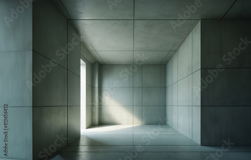 empty space of concrete construction  abstract  modern architectural space  photo realistic illustration