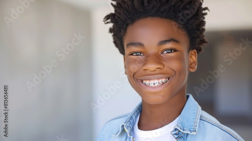 A Smiling Teen with Braces
