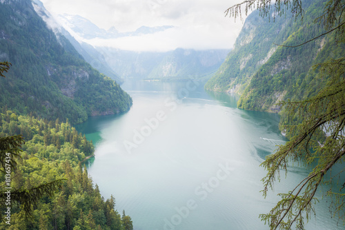 Konigsee lake near Jenner mount in Berchtesgaden National Park  Alps Germany