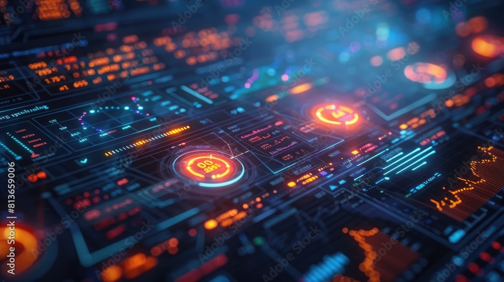 Futuristic financial graph interface Futuristic financial graph interface