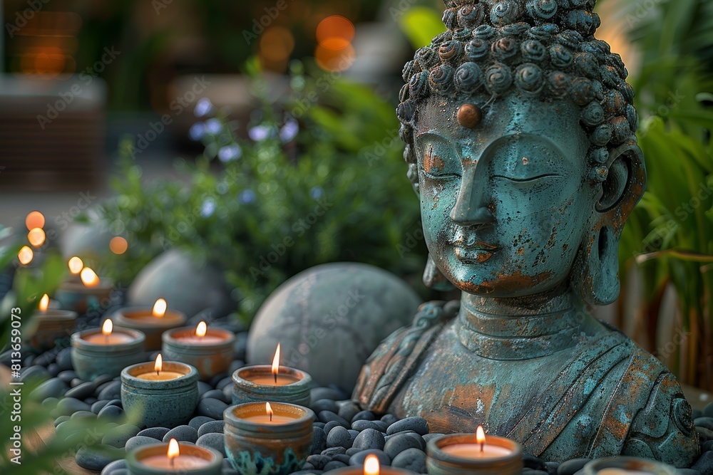 Find inner peace with this beautiful Buddha statue. Made from durable materials, this statue is perfect for indoor or outdoor use.
