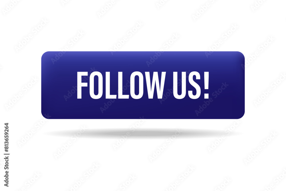Follow us 3D minimalistic blue button for user interface, mobile app, website, social media, blog, mobile game. Follow us 3D minimalistic blue button for user interface, mobile app, website, social media, blog, mobile game.