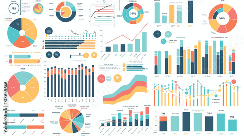 Business data analysis with abstract charts bar graph