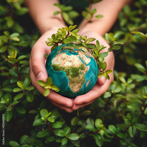 planet earth in the hands of a person - the environment