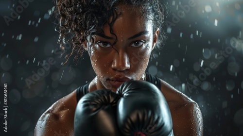 The Focused Female Boxer photo