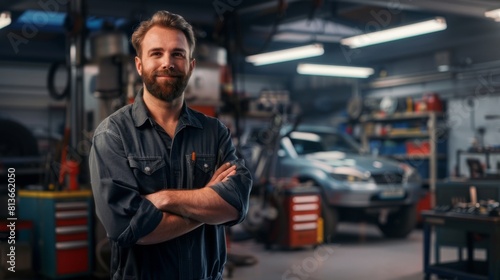A Confident Mechanic in Workshop