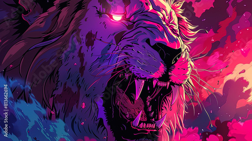 anime, manga, horror animals, synthwave