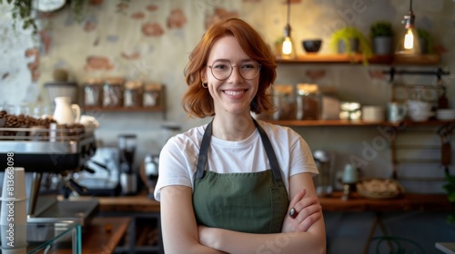 A Smiling Barista in the Cafe © PiBu Stock