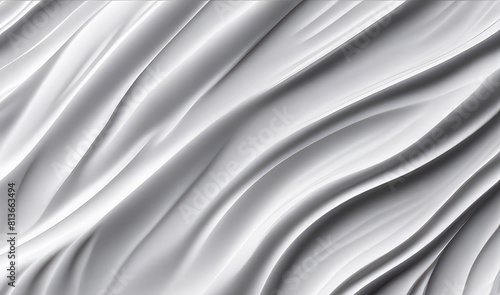 Abstract seamless white glossy soft waves texture,wavy embossed marble background for design.Generative AI.