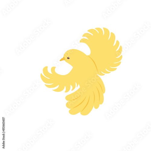 Bird yellow isolated on a white background