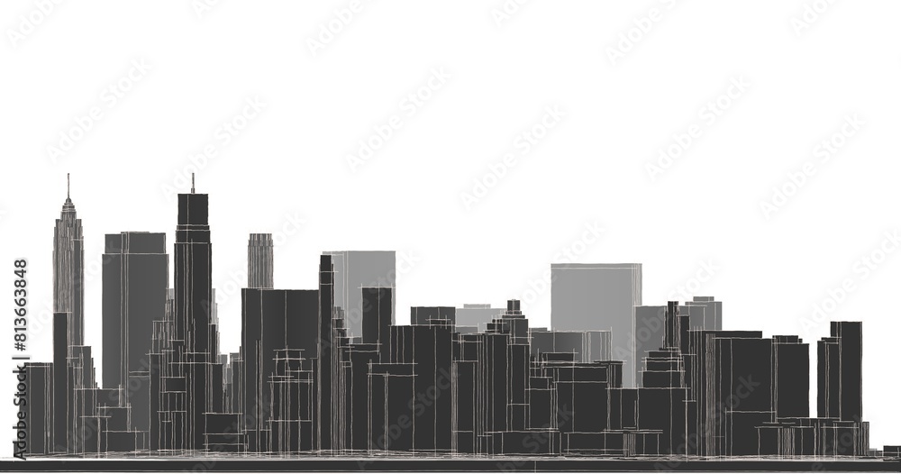Fototapeta premium modern architecture city 3d illustration